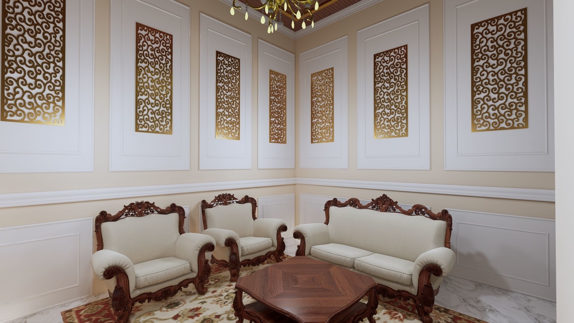 1 floor House Modern Design full interior ready enscape render 3D model_8