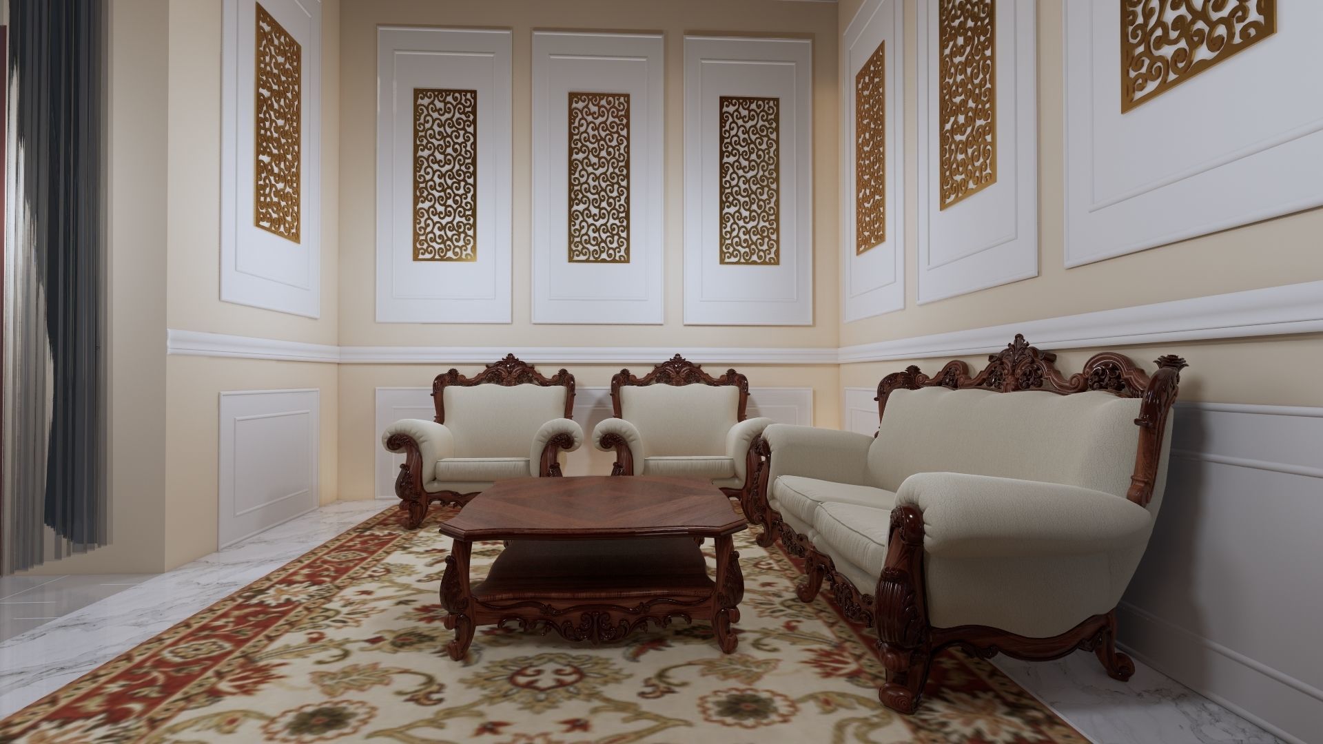 1 floor House Modern Design full interior ready enscape render 3D model_24