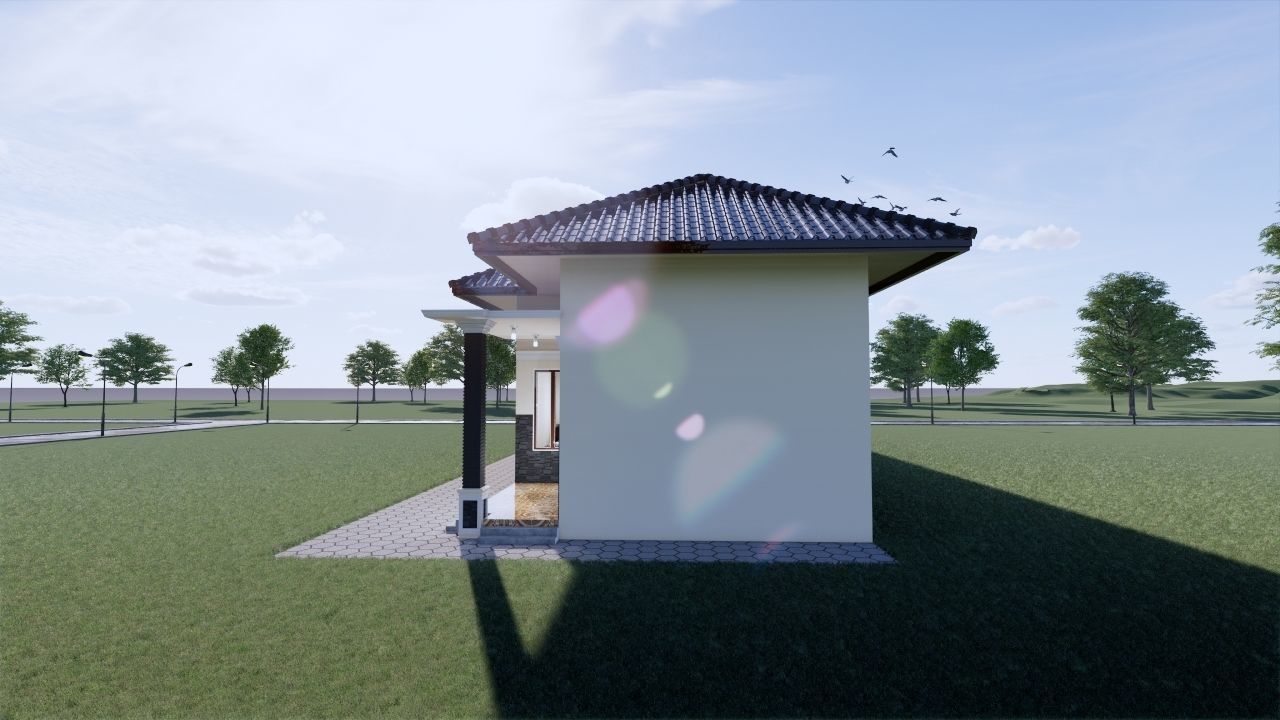 1 floor House Modern Design full interior ready enscape render 3D model_54