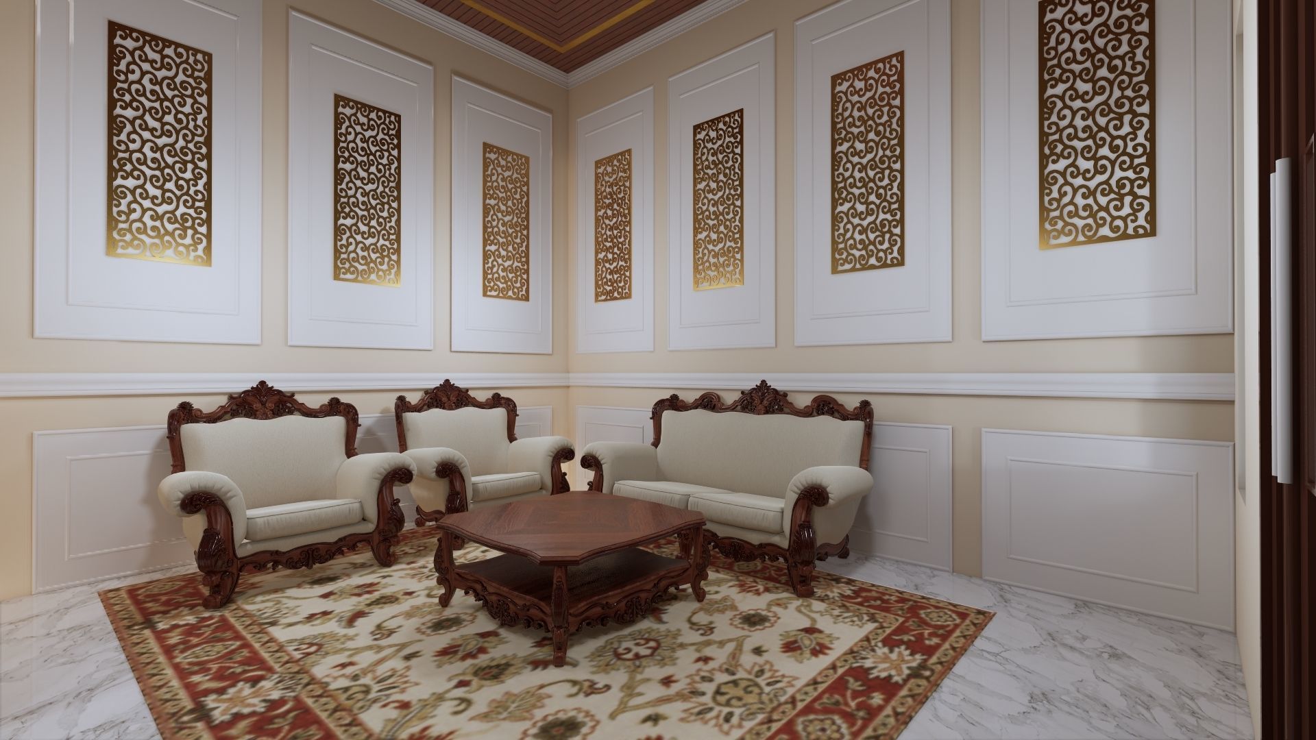 1 floor House Modern Design full interior ready enscape render 3D model_26