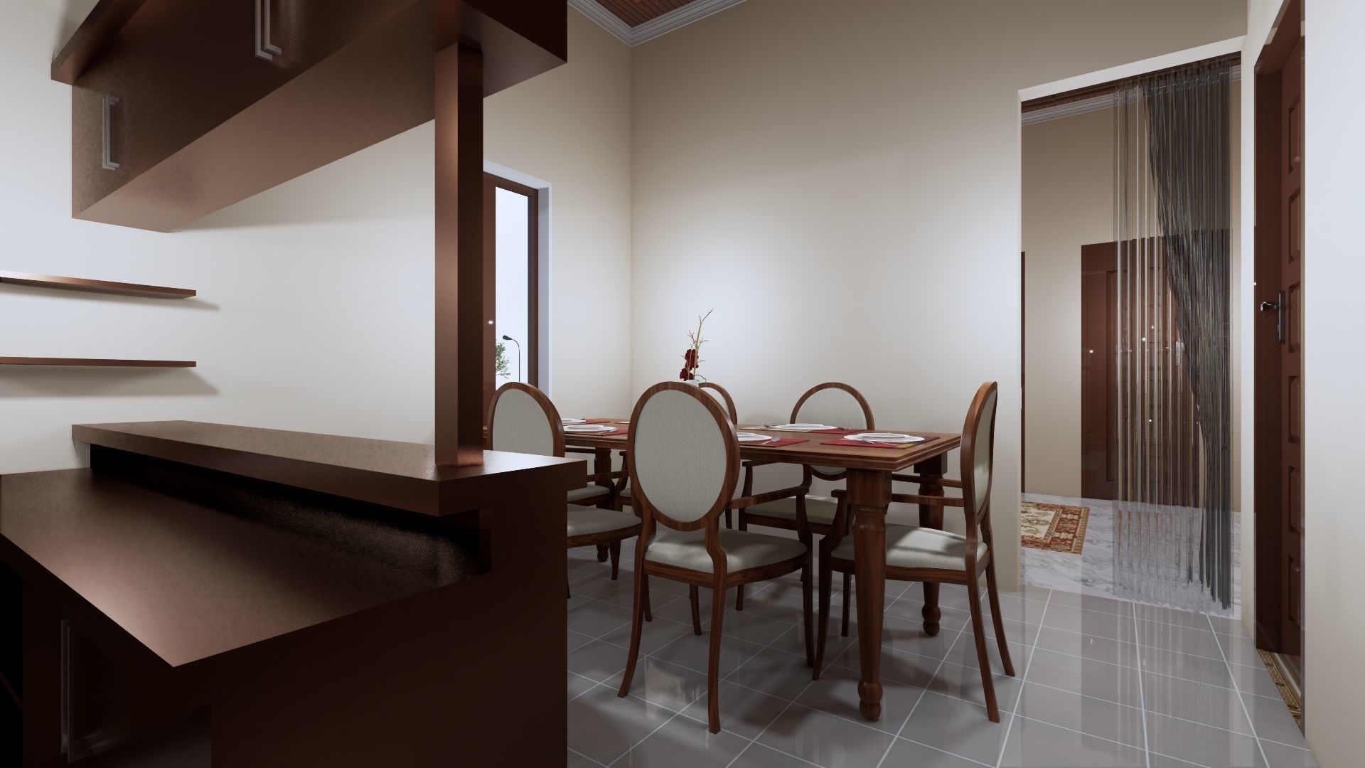 1 floor House Modern Design full interior ready enscape render 3D model_18