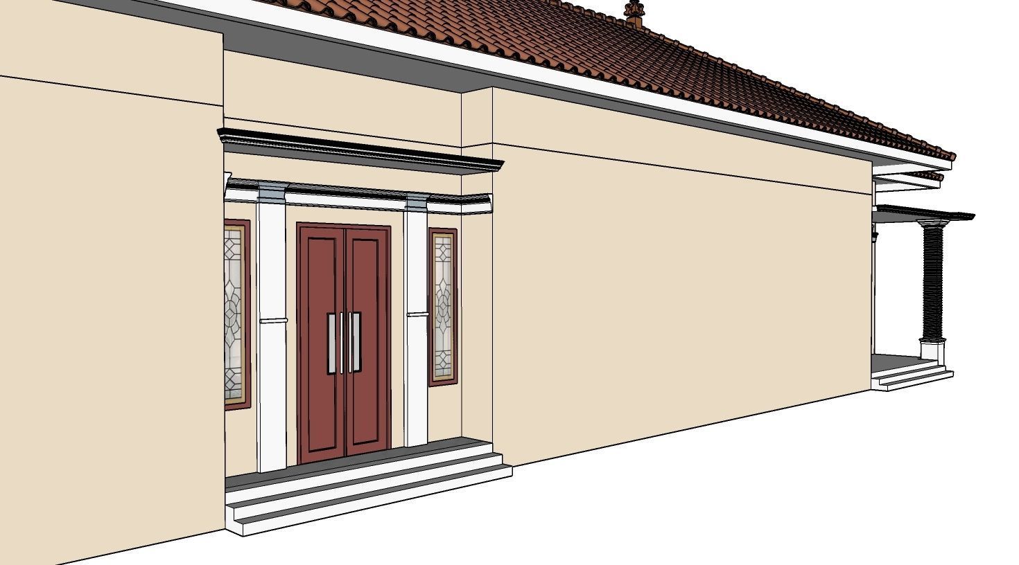 1 floor House Modern Design full interior ready enscape render 3D model_34