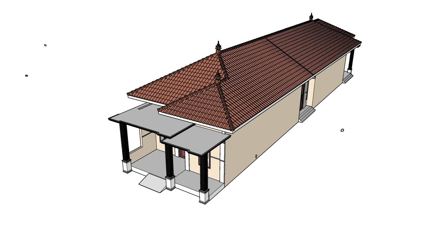 1 floor House Modern Design full interior ready enscape render 3D model_35