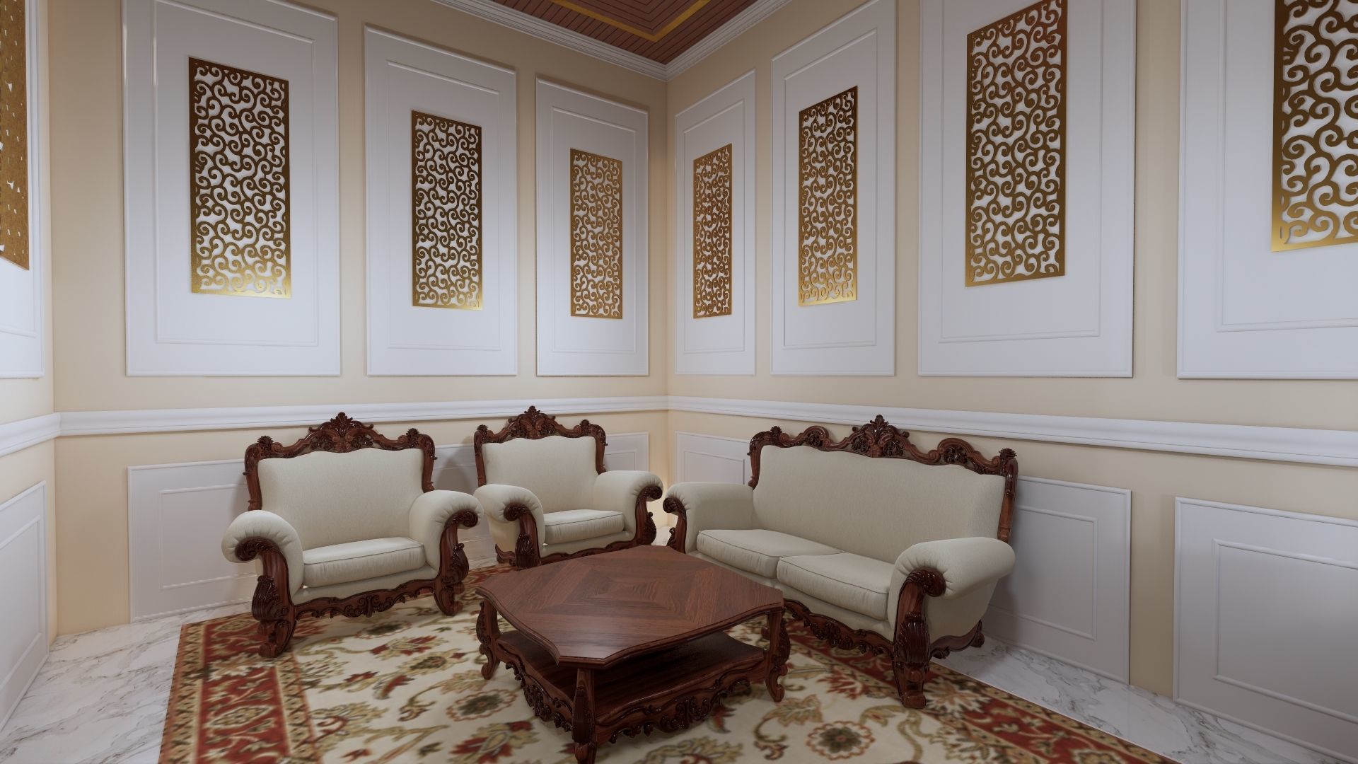 1 floor House Modern Design full interior ready enscape render 3D model_21