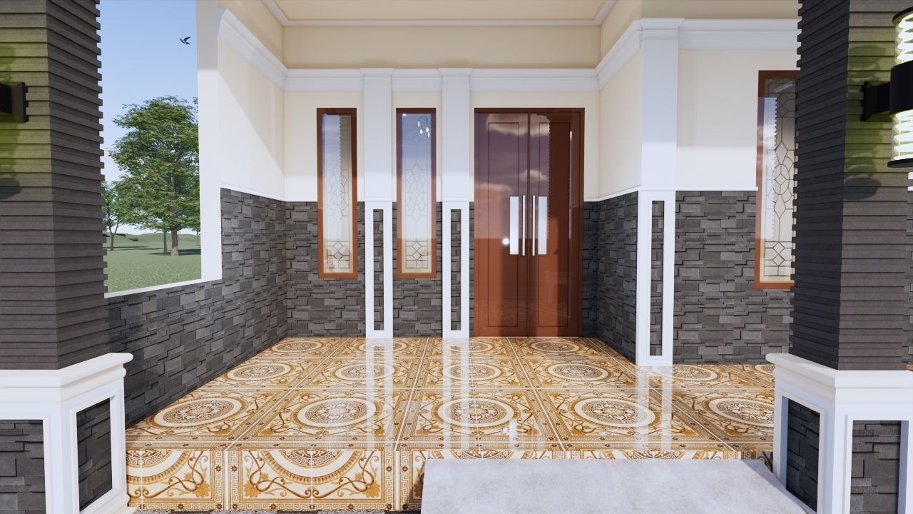 1 floor House Modern Design full interior ready enscape render 3D model_56