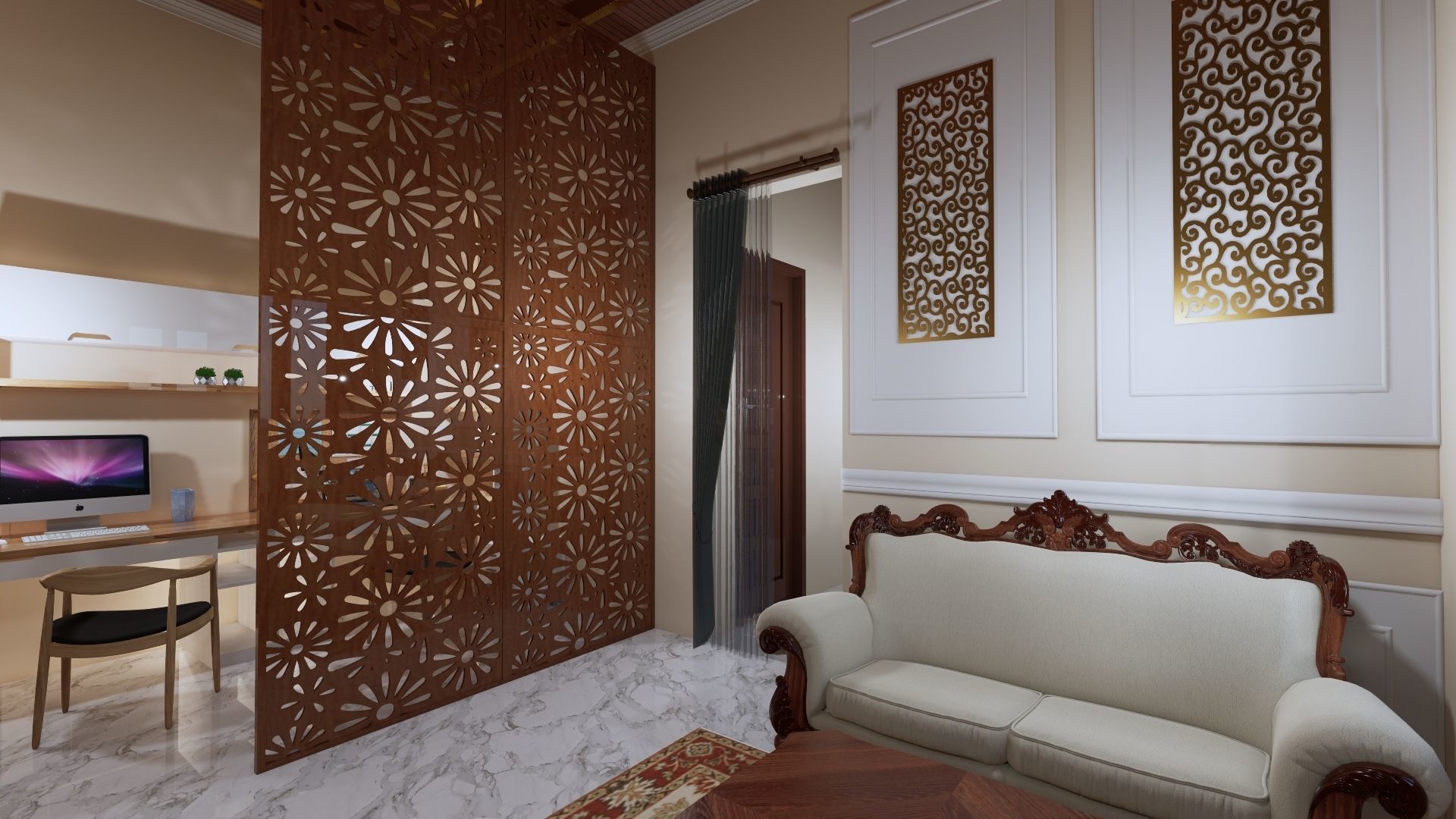 1 floor House Modern Design full interior ready enscape render 3D model_16