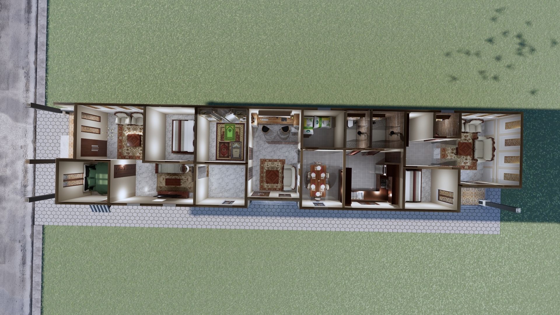 1 floor House Modern Design full interior ready enscape render 3D model_28