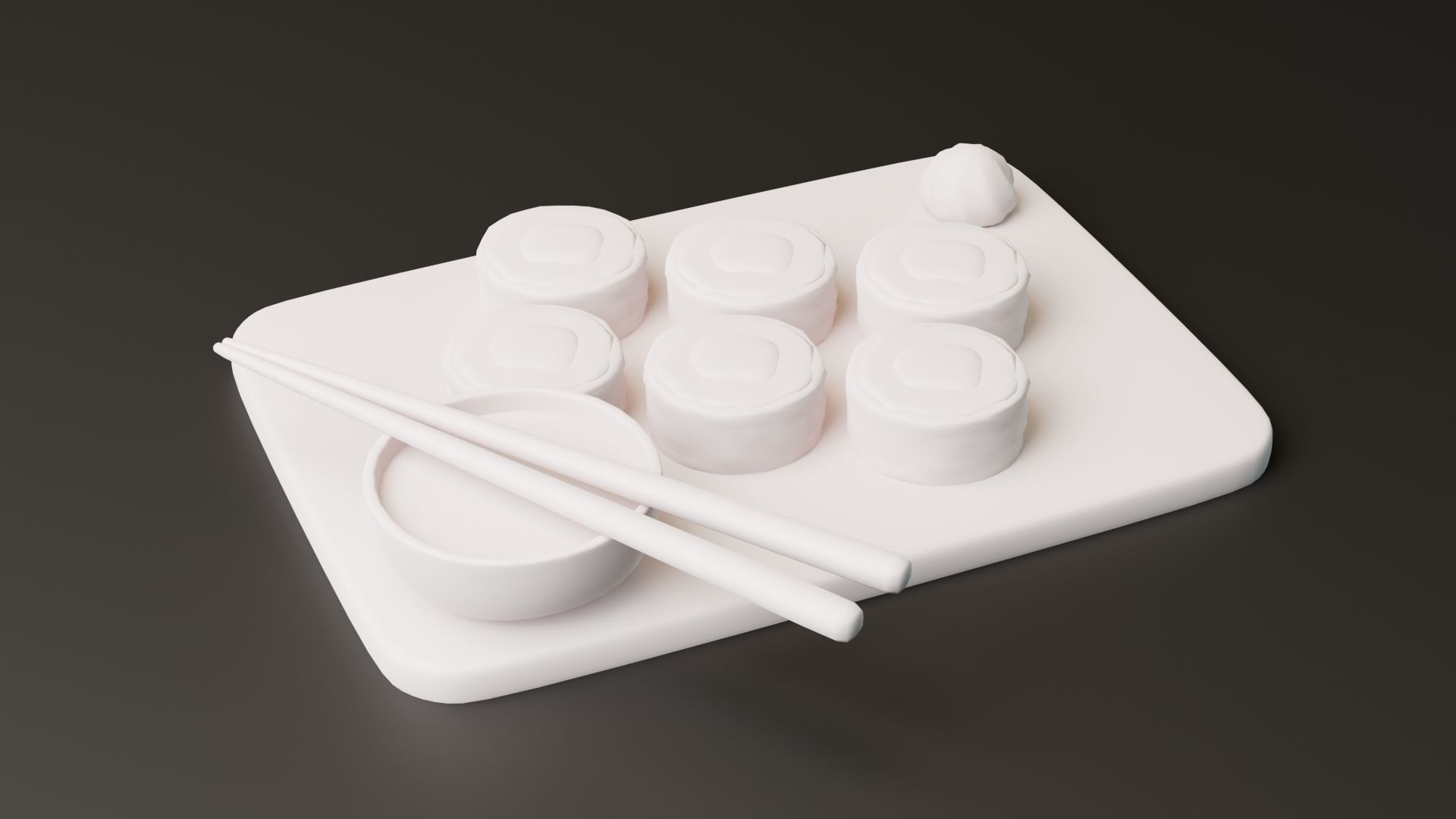 Stylized Cartoon Sushi Low-poly 3D model_4