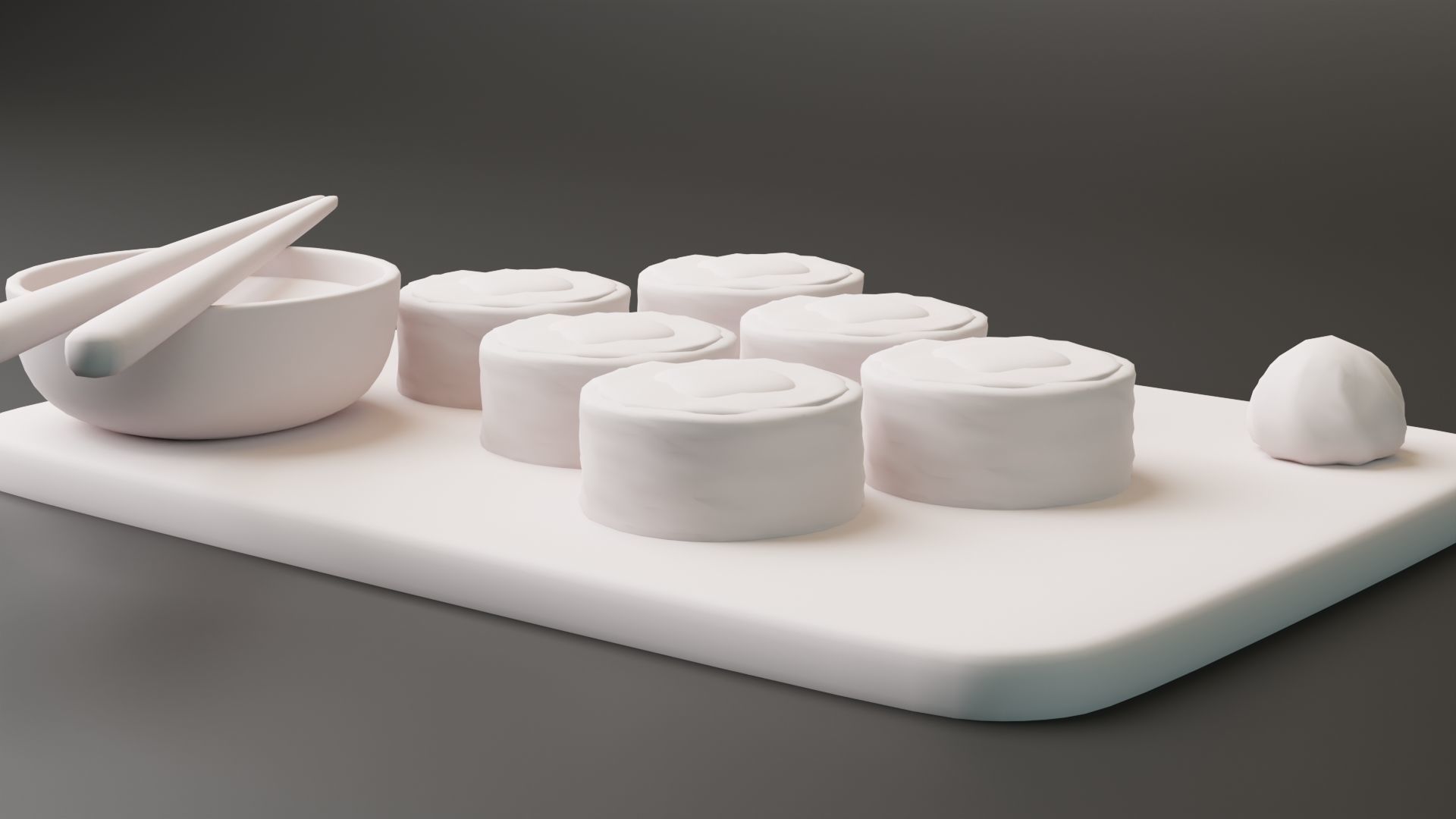 Stylized Cartoon Sushi Low-poly 3D model_5