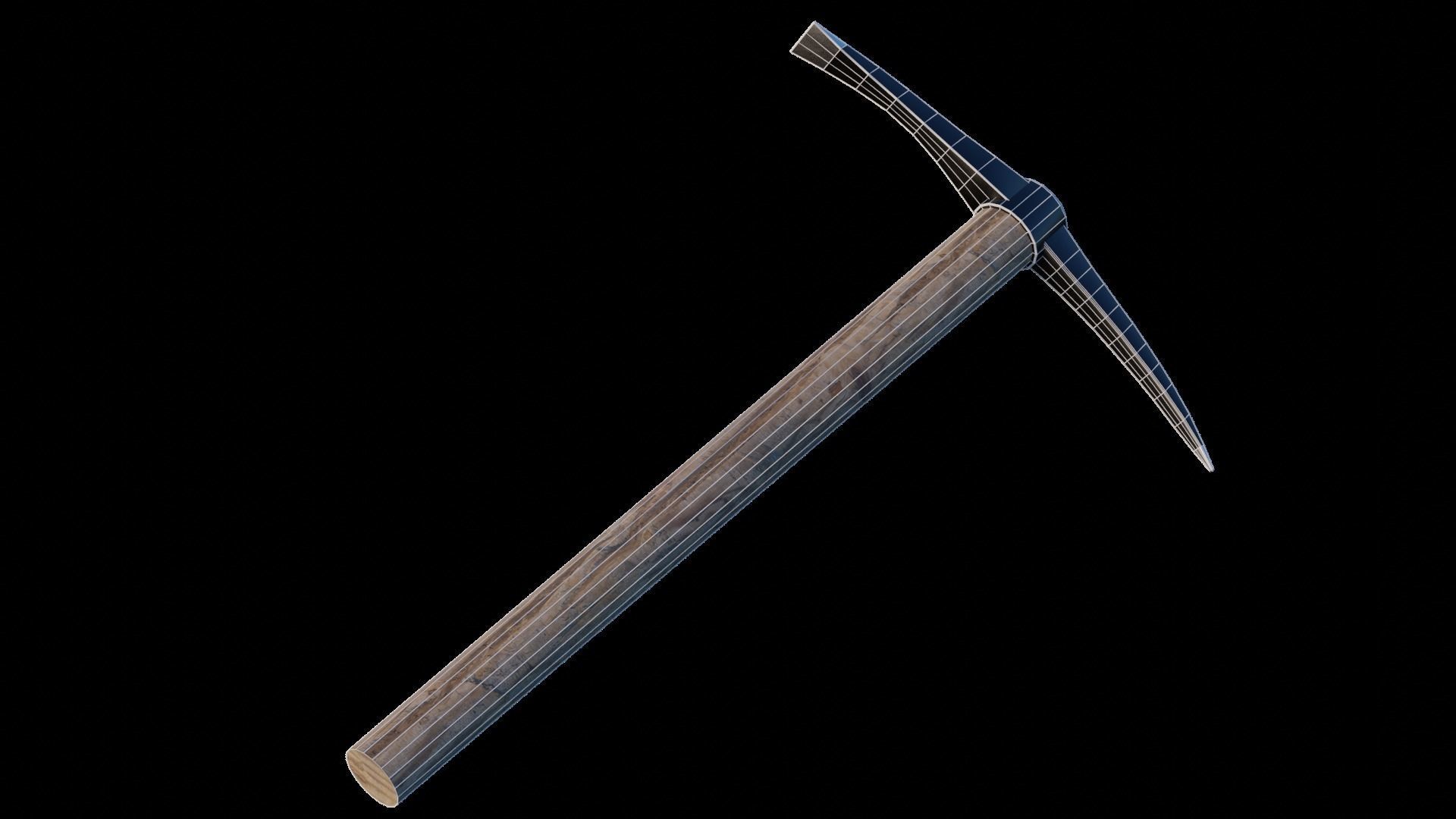Pickaxe model Low-poly 3D model_6