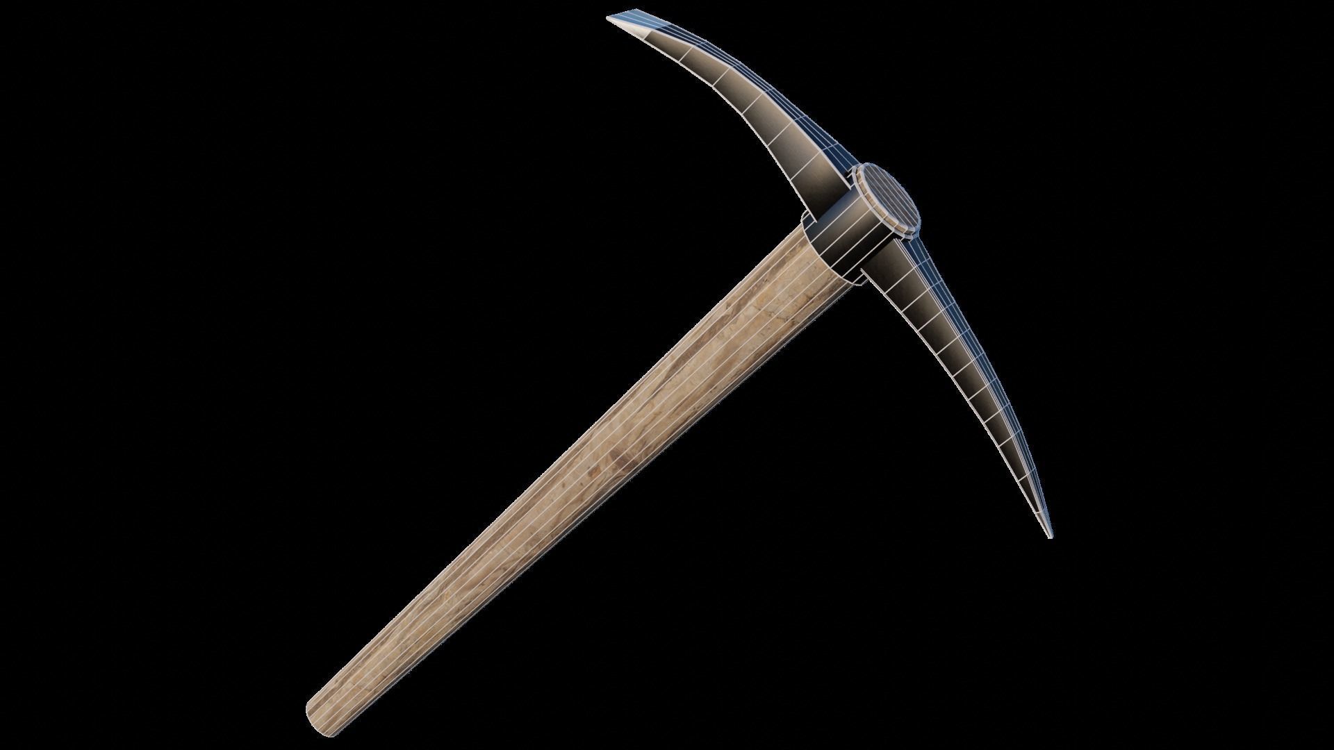 Pickaxe model Low-poly 3D model_1