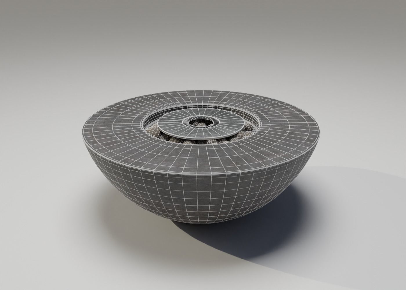 Packed Fireplace Outdoor Modern Low-poly 3D model_9