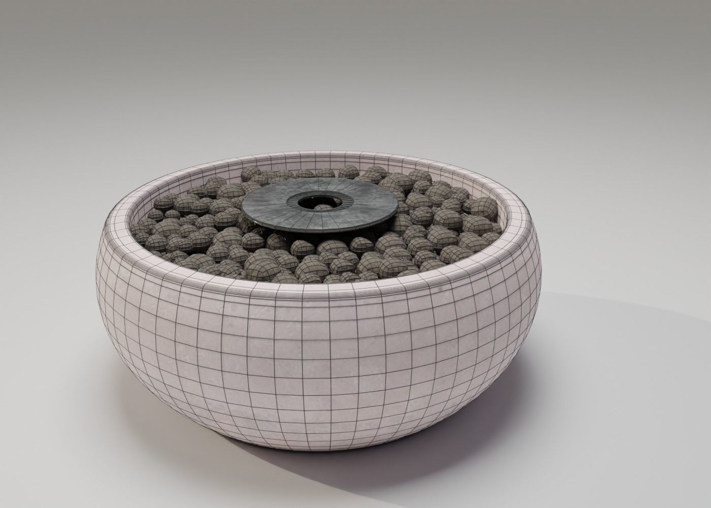 Packed Fireplace Outdoor Modern Low-poly 3D model_7