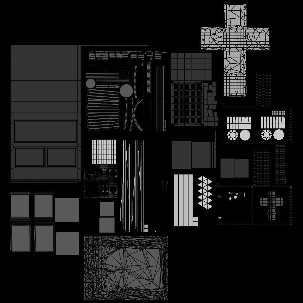 Renaissance style bed 1 Low-poly 3D model_6