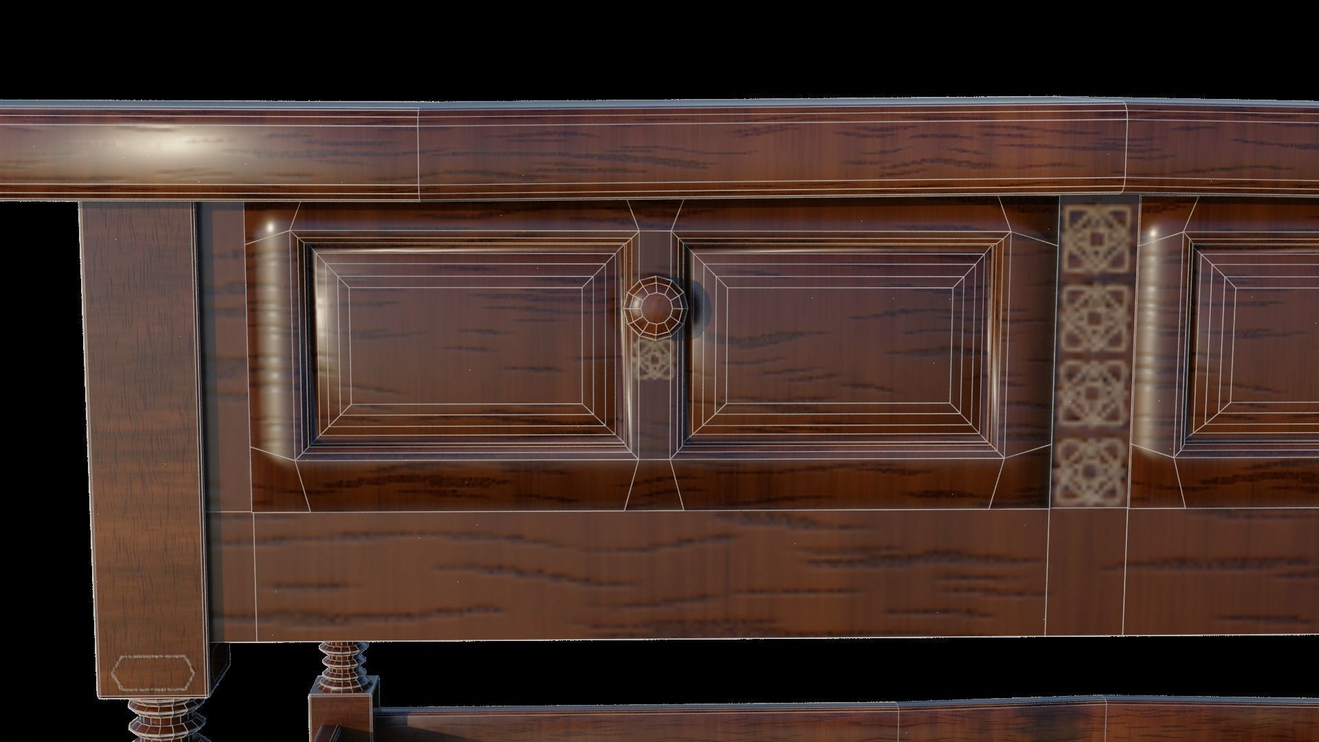 renaissance style table Low-poly 3D model_6