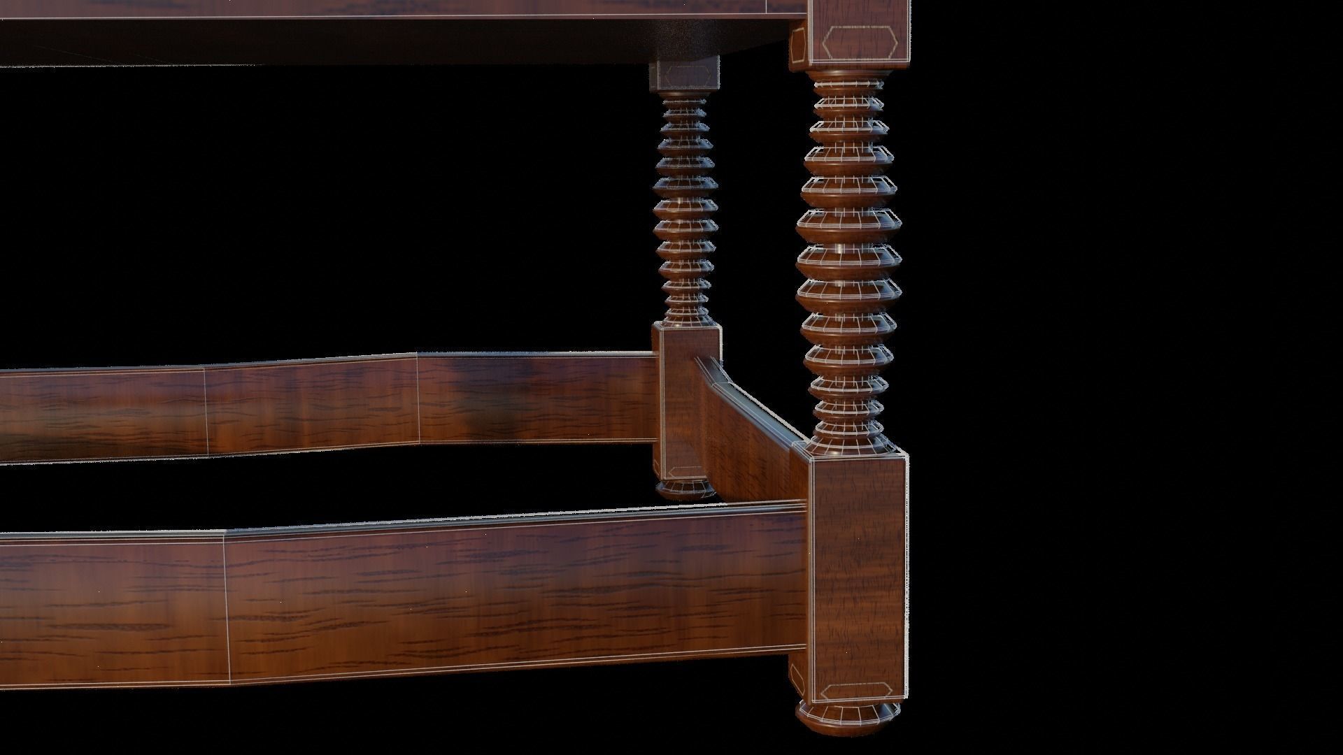 renaissance style table Low-poly 3D model_8