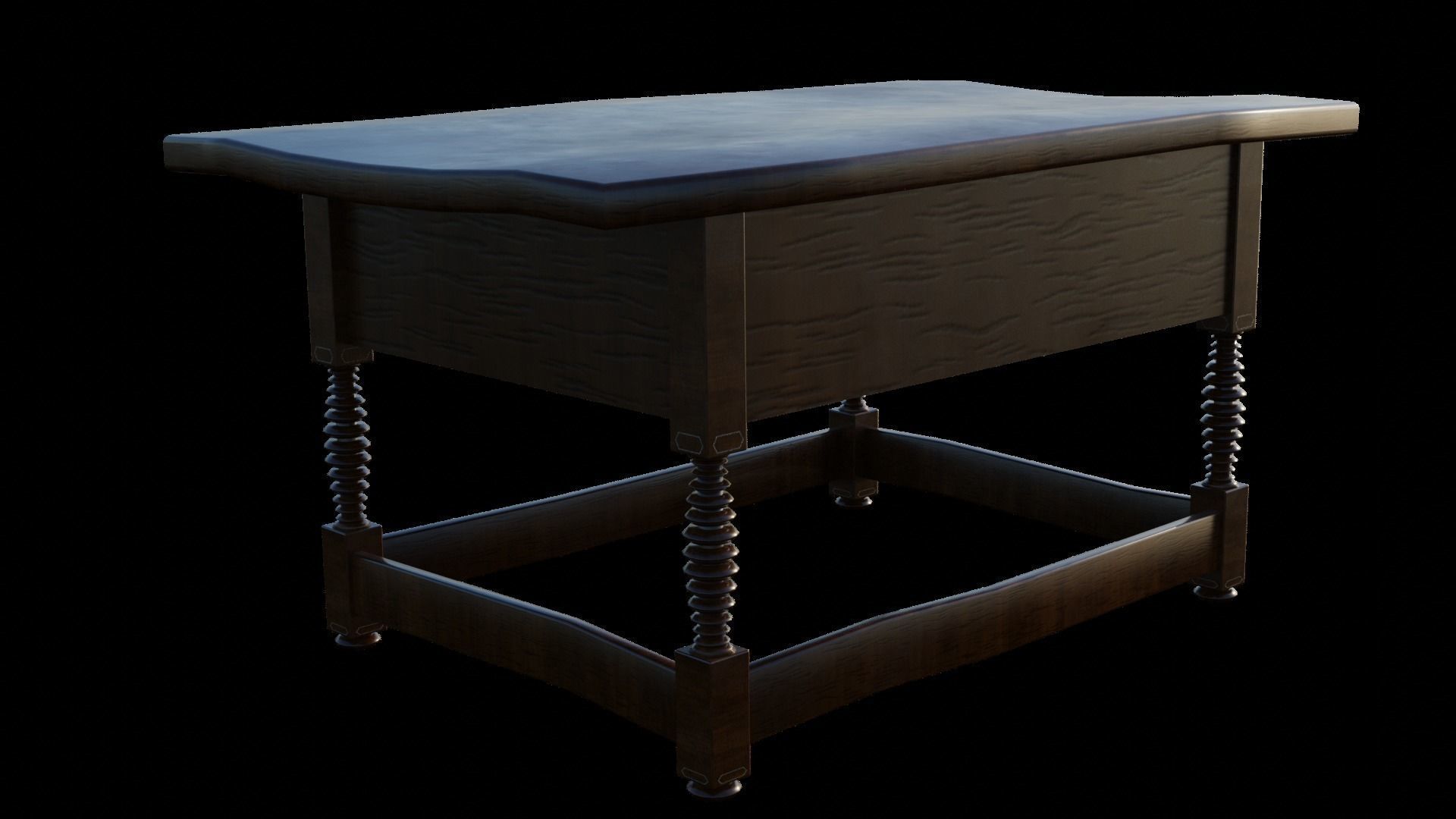 renaissance style table Low-poly 3D model_10