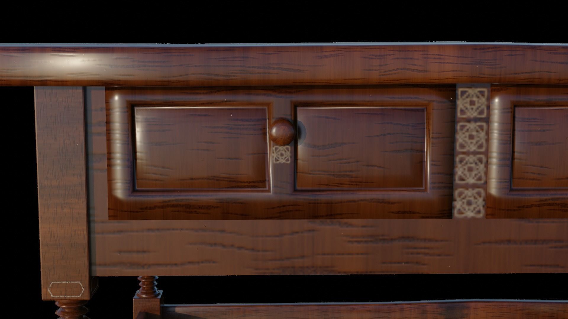 renaissance style table Low-poly 3D model_7