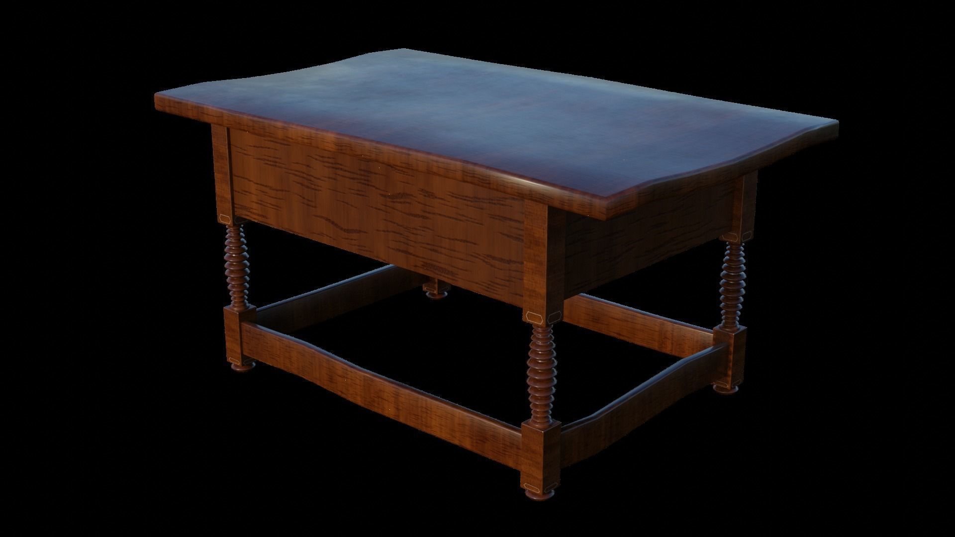 renaissance style table Low-poly 3D model_5
