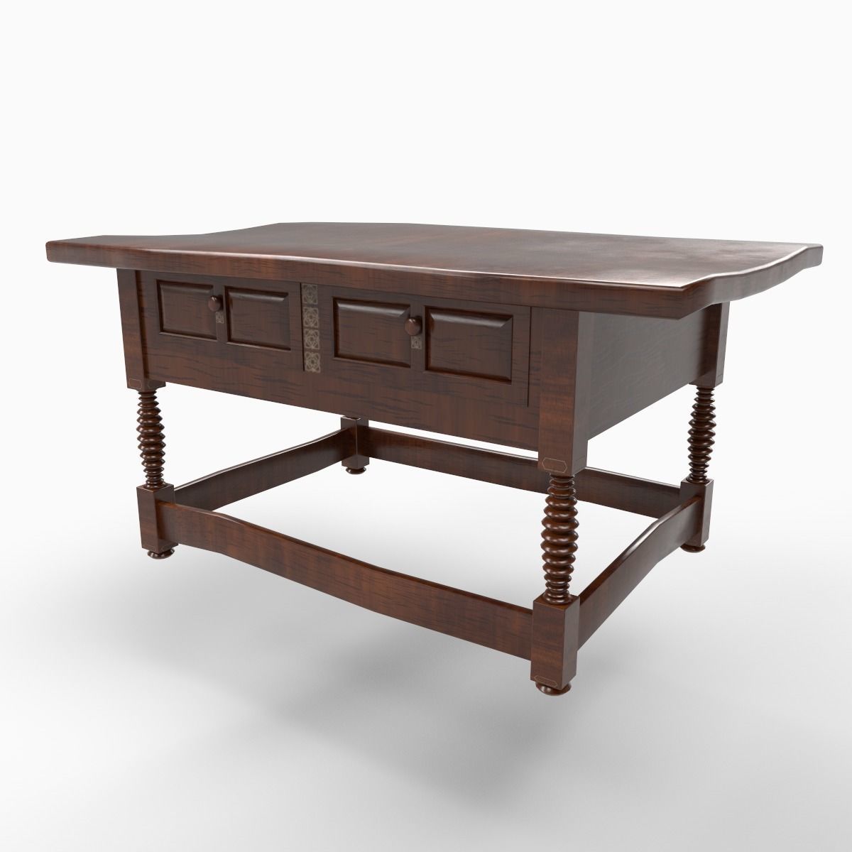 renaissance style table Low-poly 3D model_2