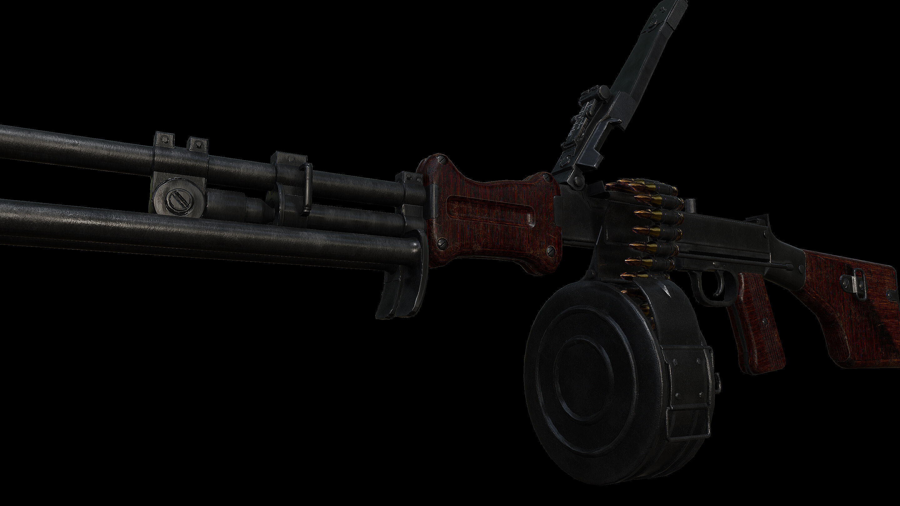 RPD LMG Light Machine Gun Low-poly 3D model_7