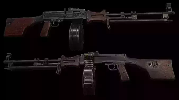 RPD LMG Light Machine Gun Low-poly 3D model