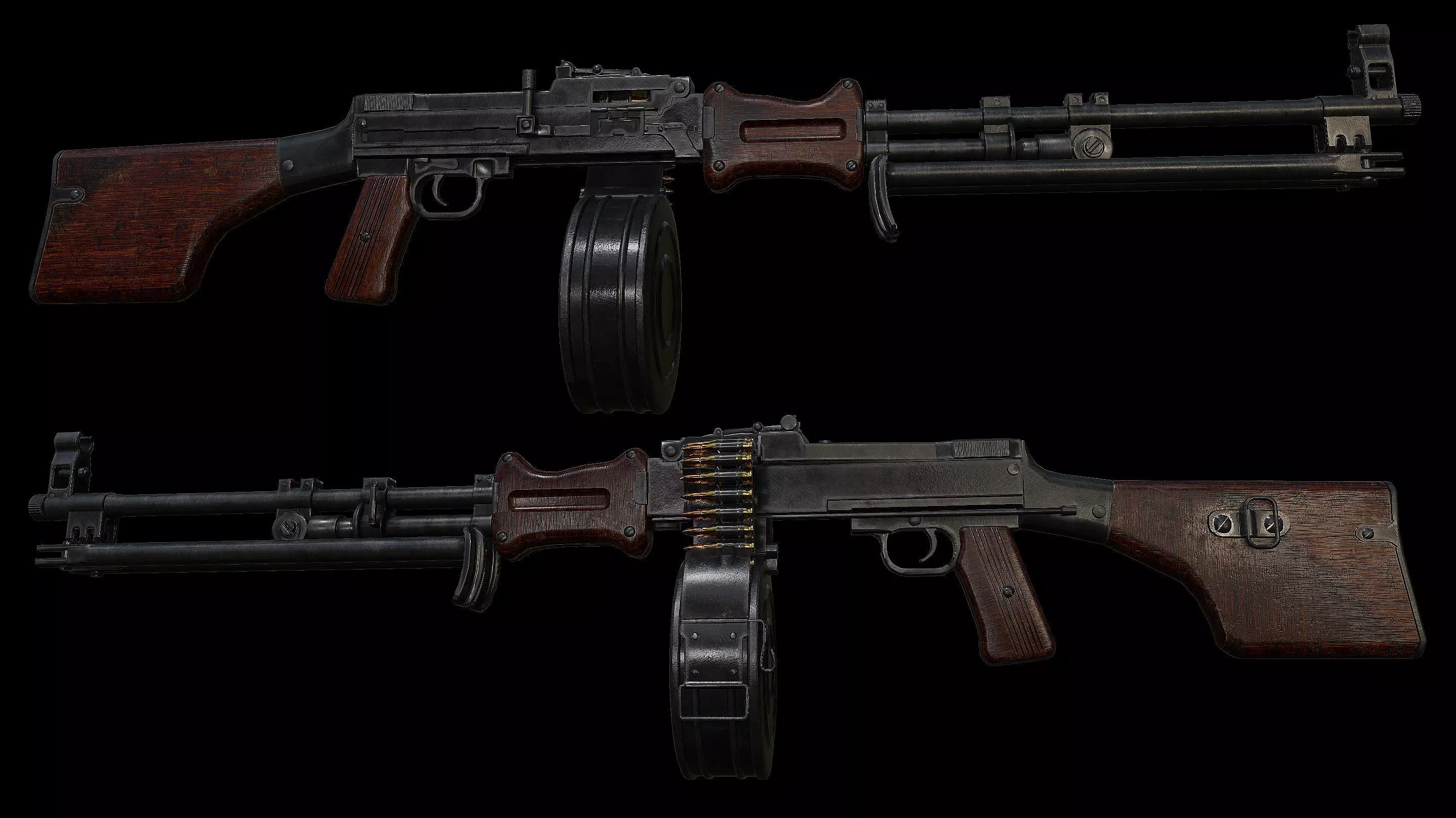 RPD LMG Light Machine Gun Low-poly 3D model_0