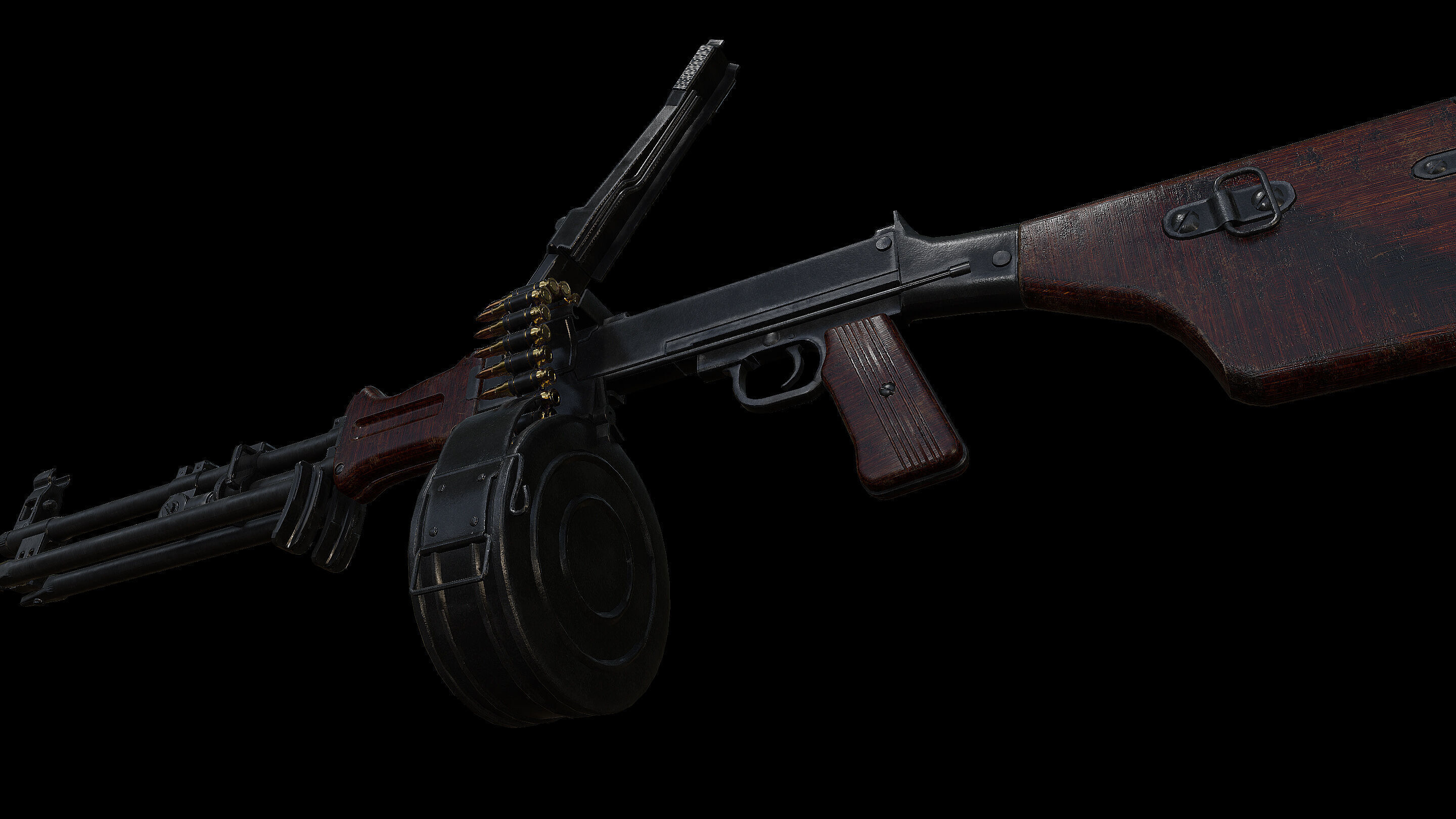 RPD LMG Light Machine Gun Low-poly 3D model_8