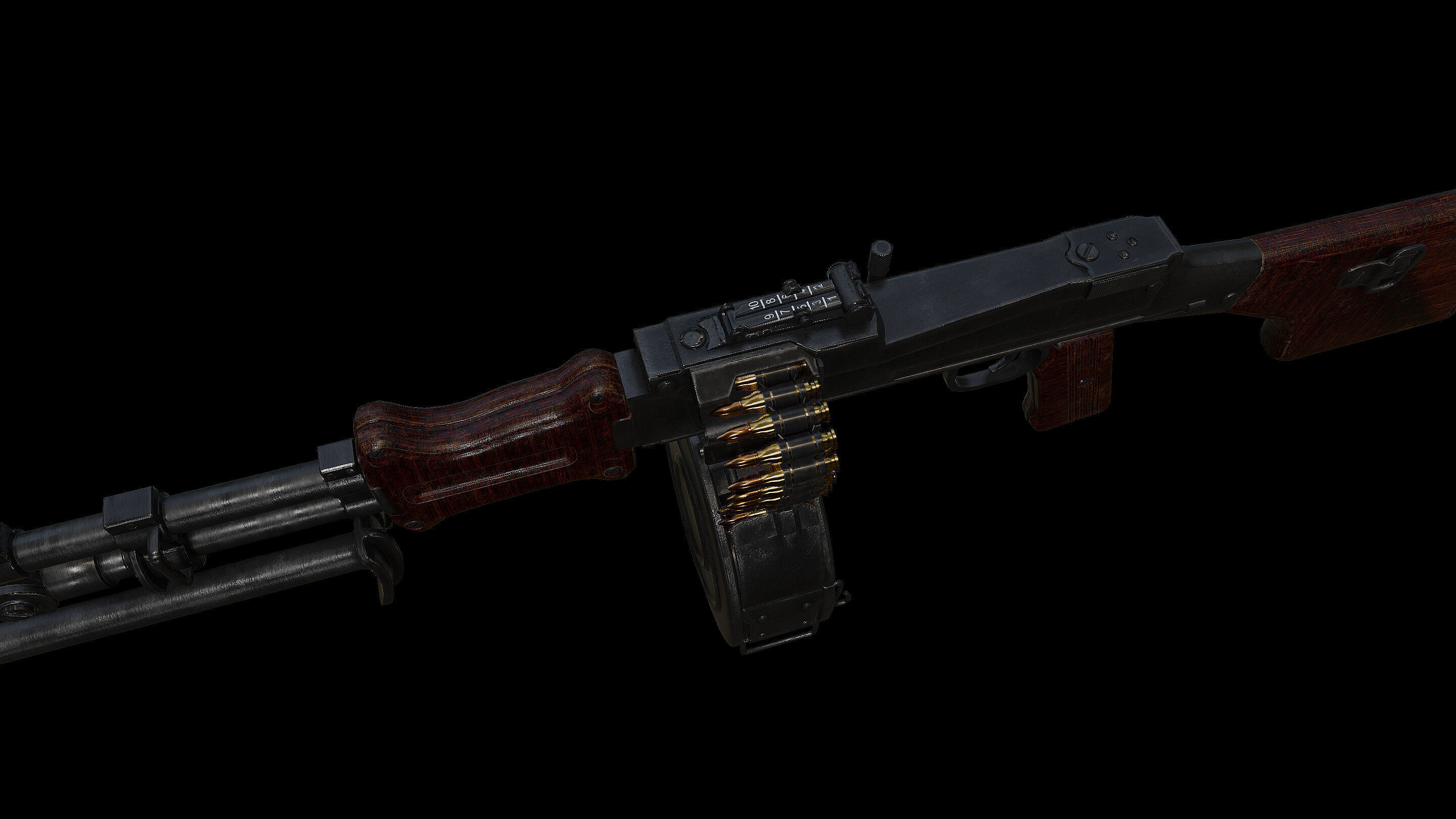 RPD LMG Light Machine Gun Low-poly 3D model_3