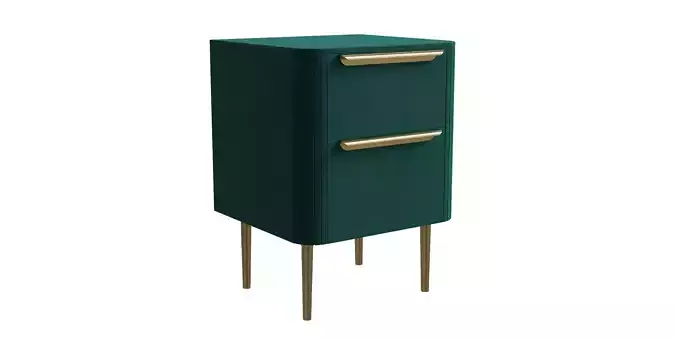 Velvet Peacock Green Bedside Table