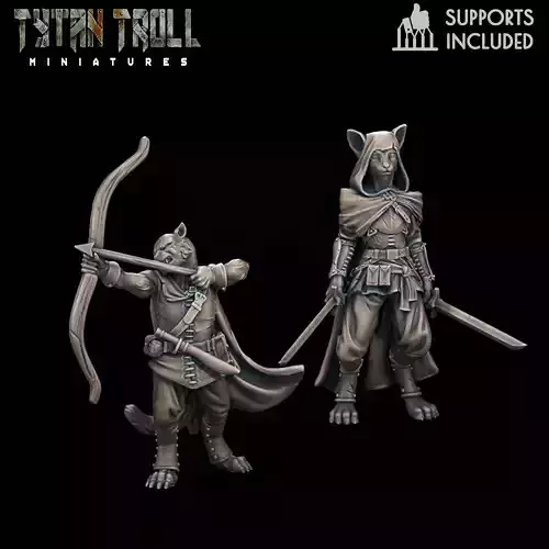 DnD Heroes - Tabaxi Fighters - Pre-Supported
