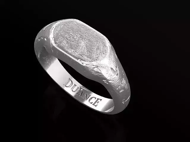 Rough Texture Dainty Thin Signet Ring Round Mix Size 3D print 3D print model