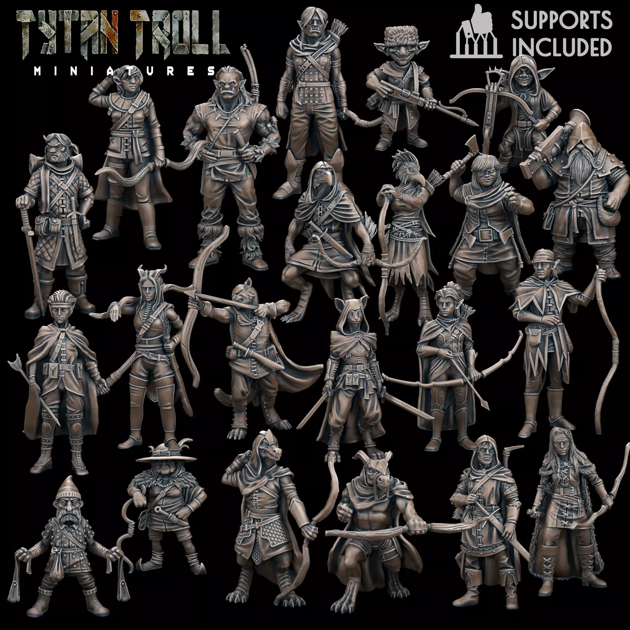 DnD Heroes - Rangers Bundle - Pre-Supported 3D print model_0
