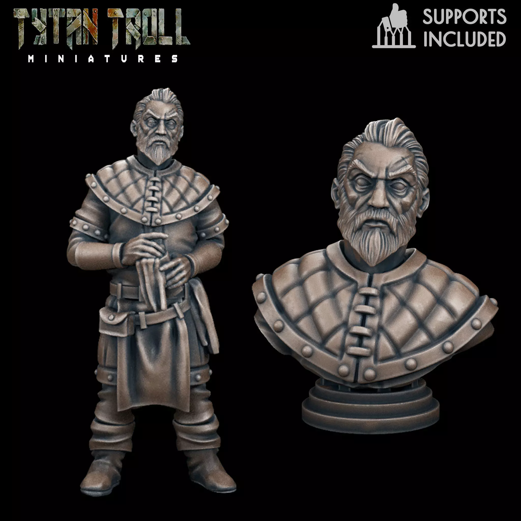Curse of Strahd - Urwin Mini Bust Combo - Pre-Supported 3D print model