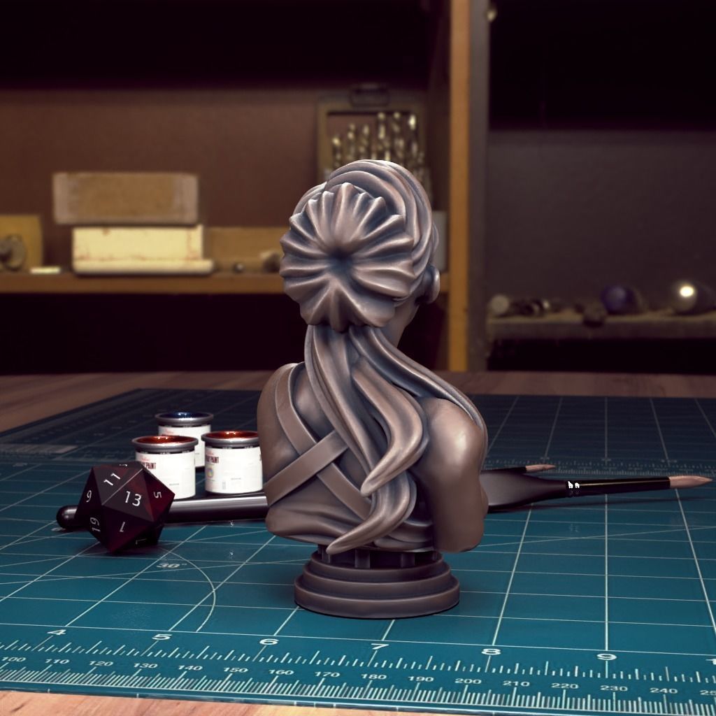 Curse of Strahd - Gertruda Bust - Pre-Supported 3D print model_3