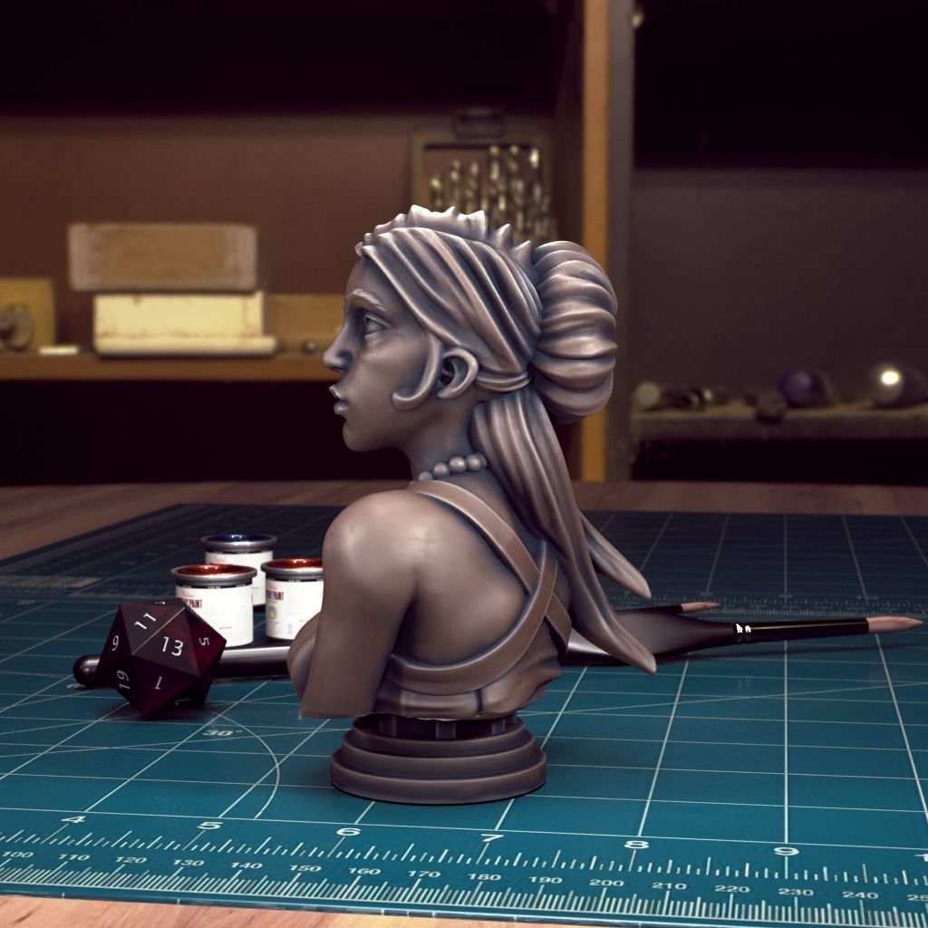 Curse of Strahd - Gertruda Bust - Pre-Supported 3D print model_2