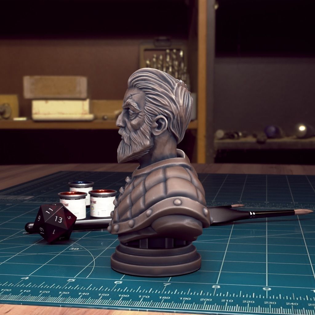 Curse of Strahd - Urwin Bust - Pre-Supported 3D print model_2