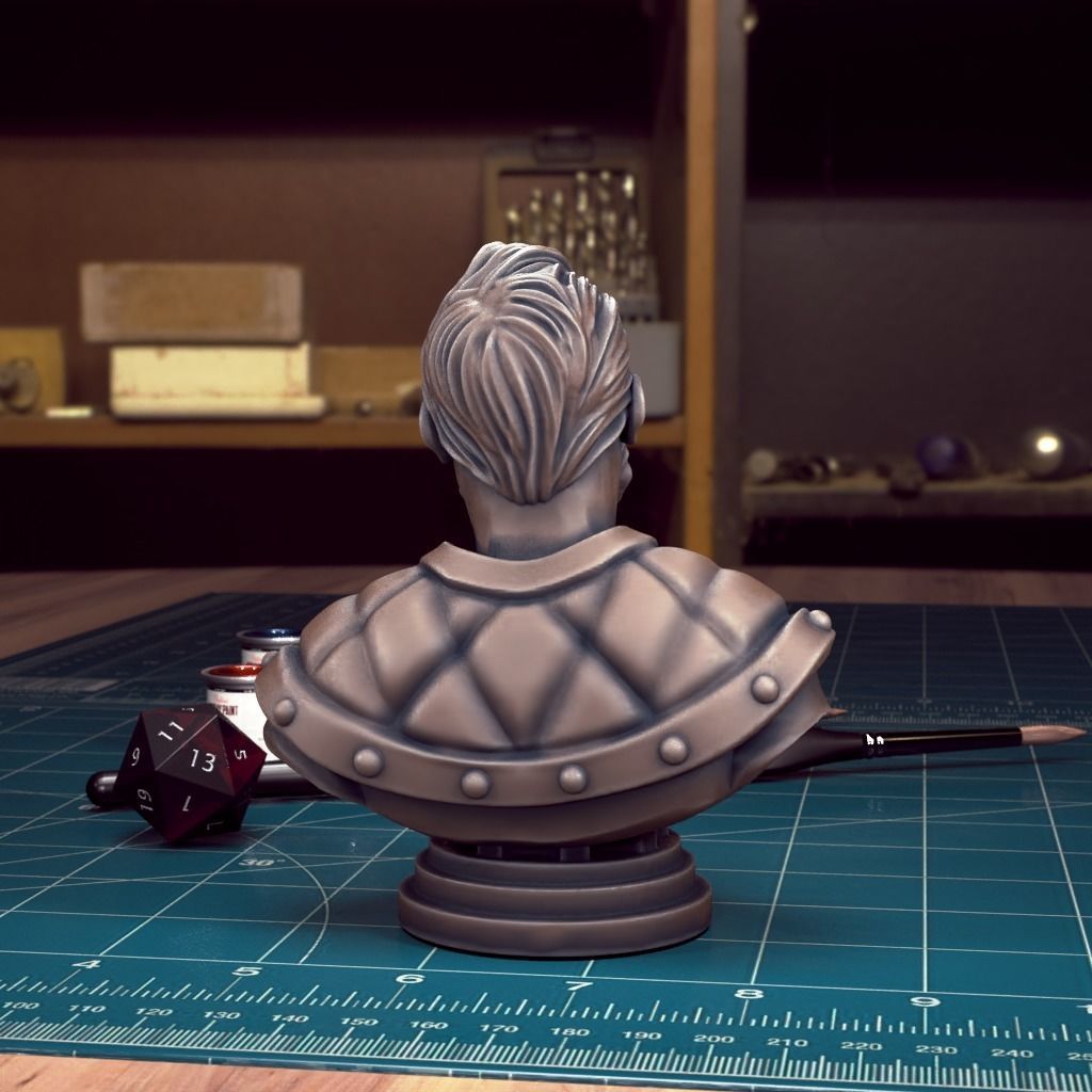 Curse of Strahd - Urwin Bust - Pre-Supported 3D print model_3