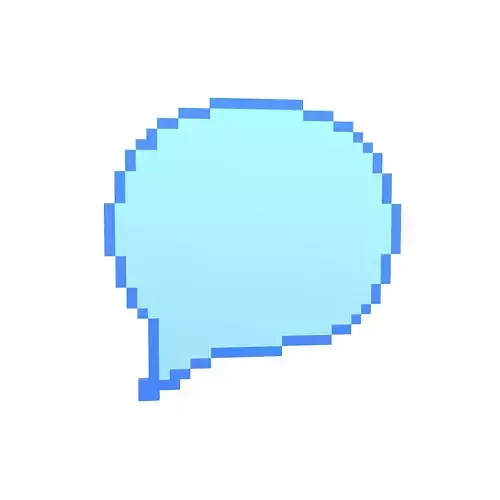 Pixel Speech Balloon v1 004 Low-poly 3D model