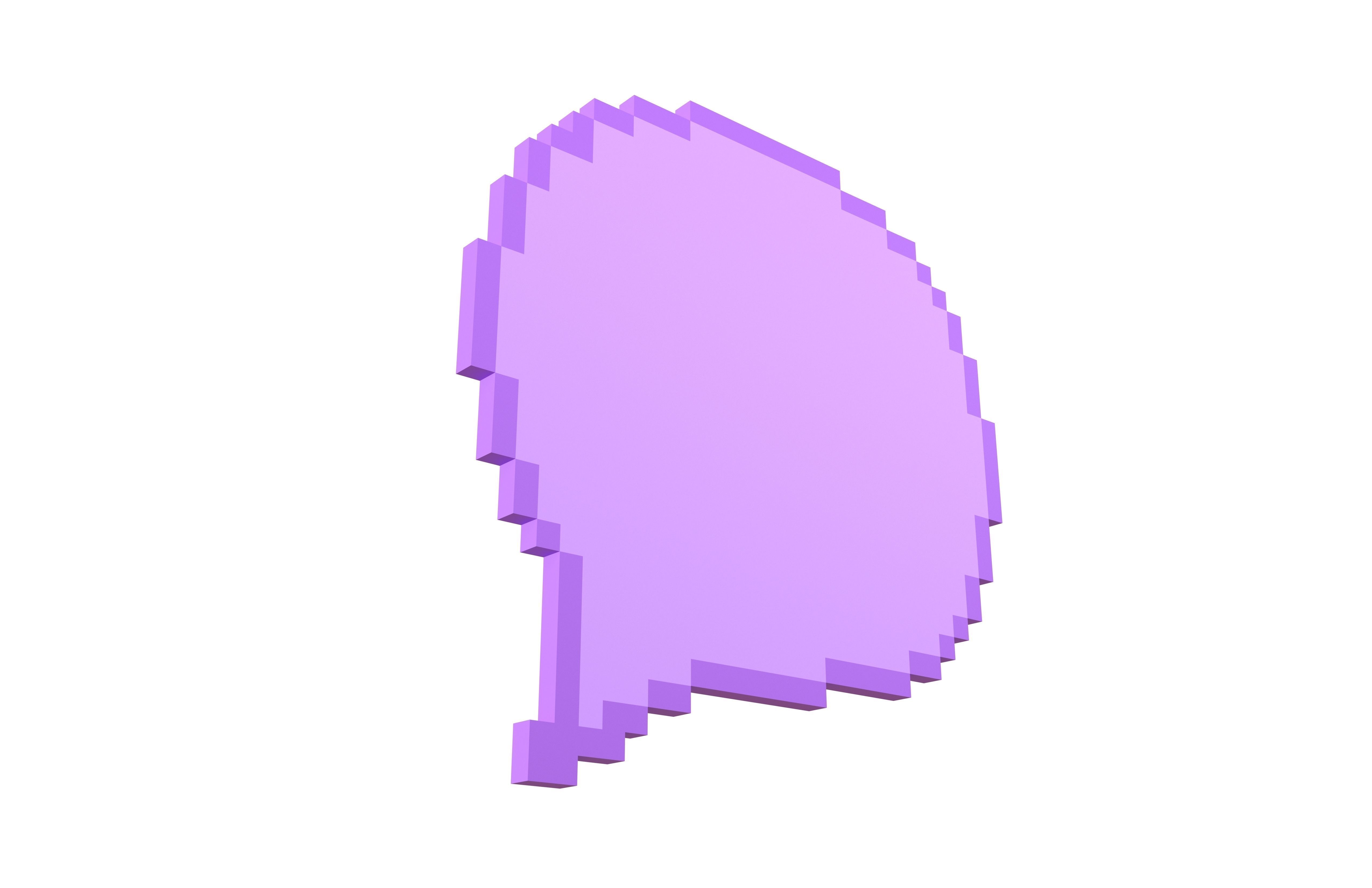Pixel Speech Balloon v1 005 Low-poly 3D model_3