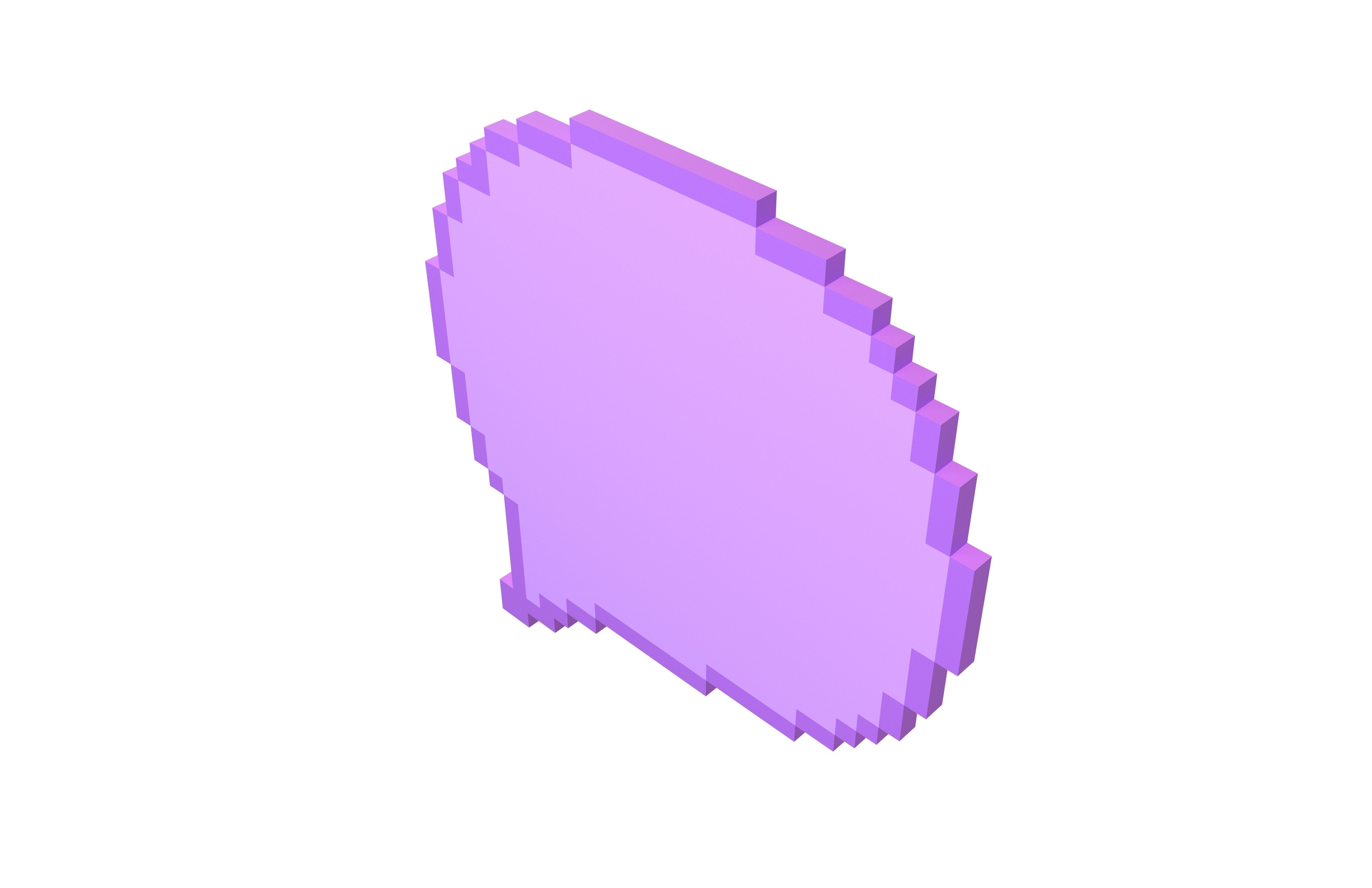 Pixel Speech Balloon v1 005 Low-poly 3D model_2