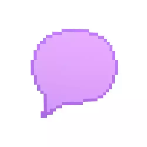 Pixel Speech Balloon v1 005 Low-poly 3D model