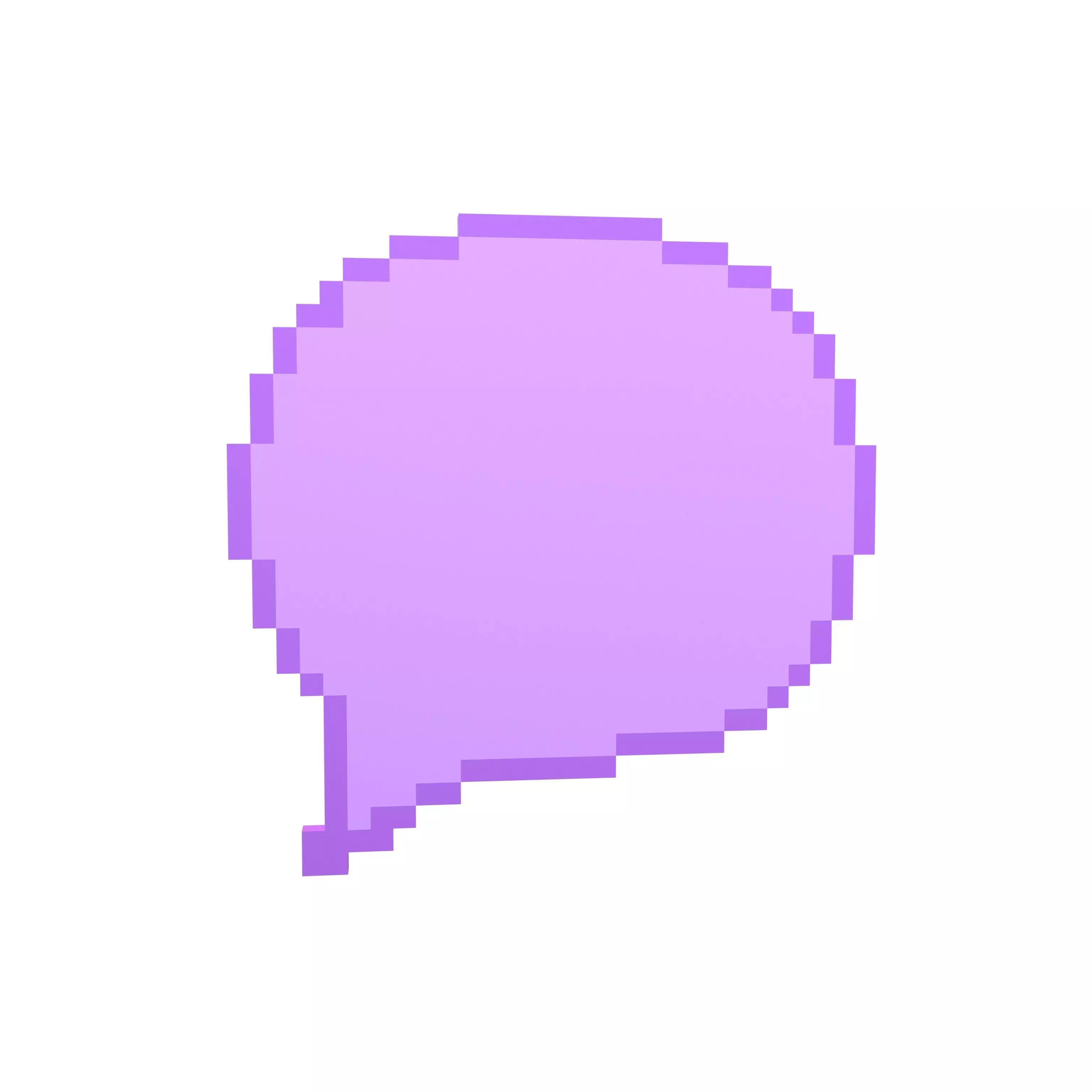 Pixel Speech Balloon v1 005 Low-poly 3D model_0