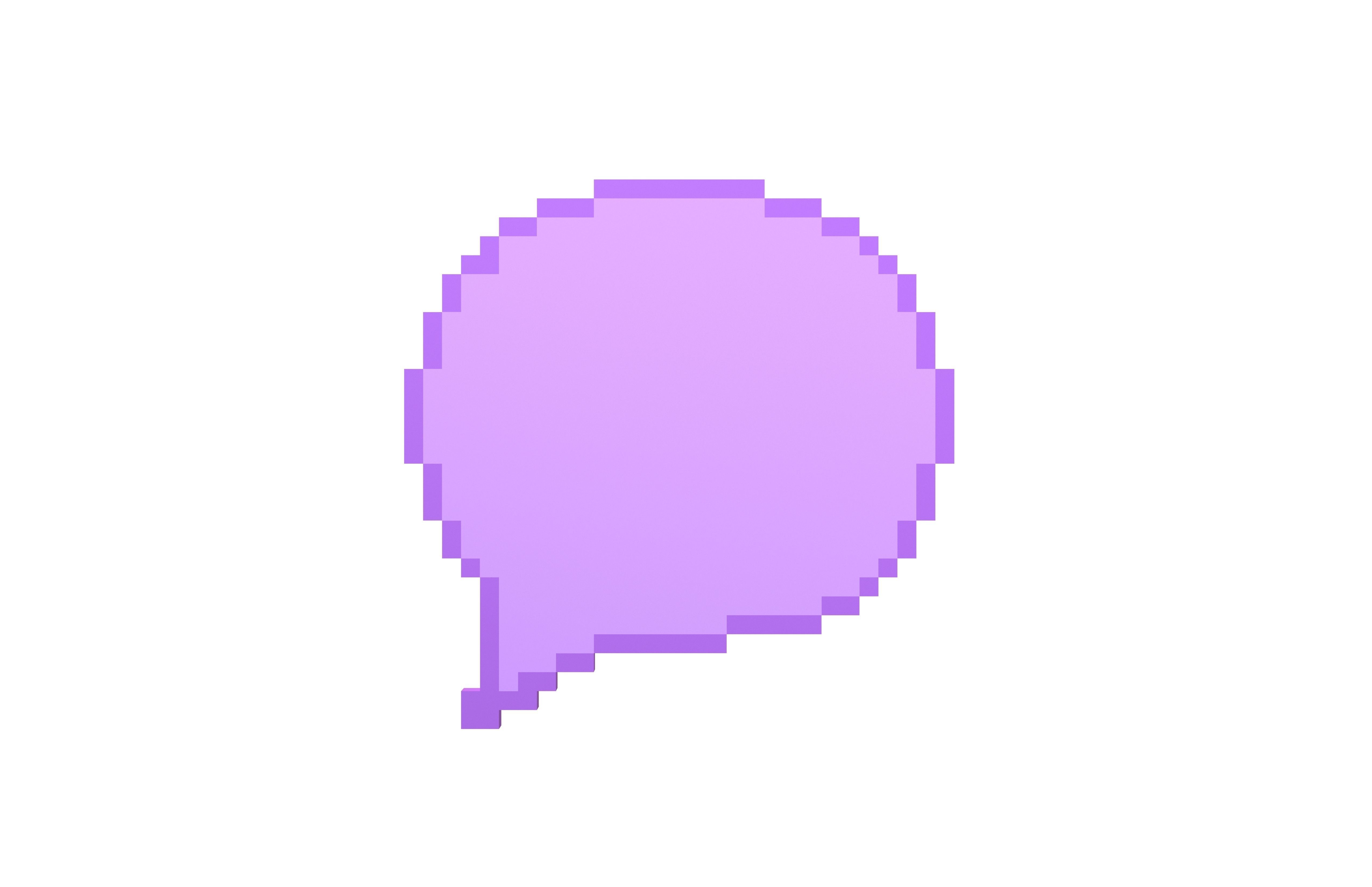 Pixel Speech Balloon v1 005 Low-poly 3D model_1
