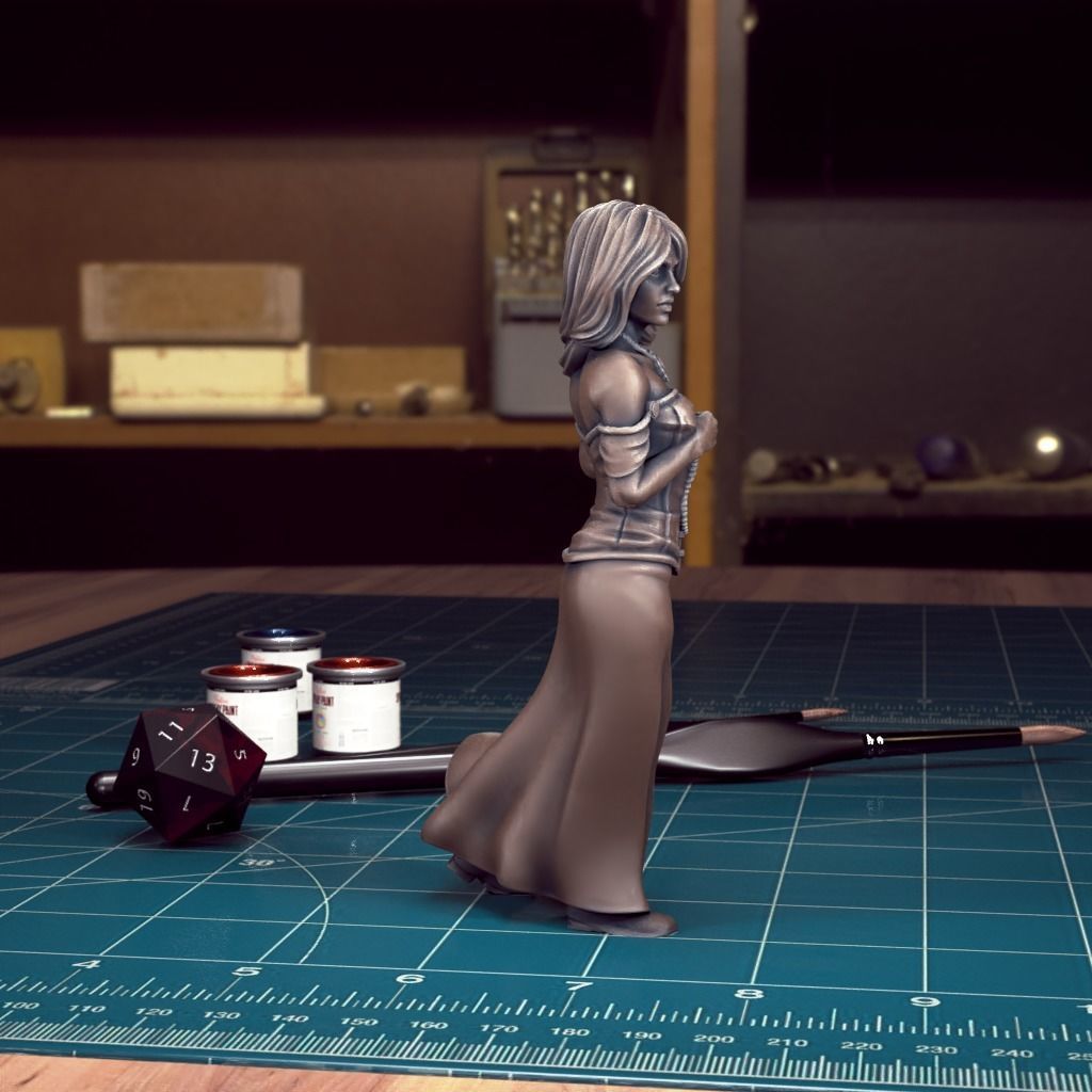 Curse of Strahd - Tatyana Mini - Pre-Supported 3D print model_4