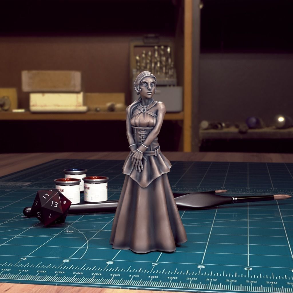 Curse of Strahd - Gertruda Mini - Pre-Supported 3D print model_1