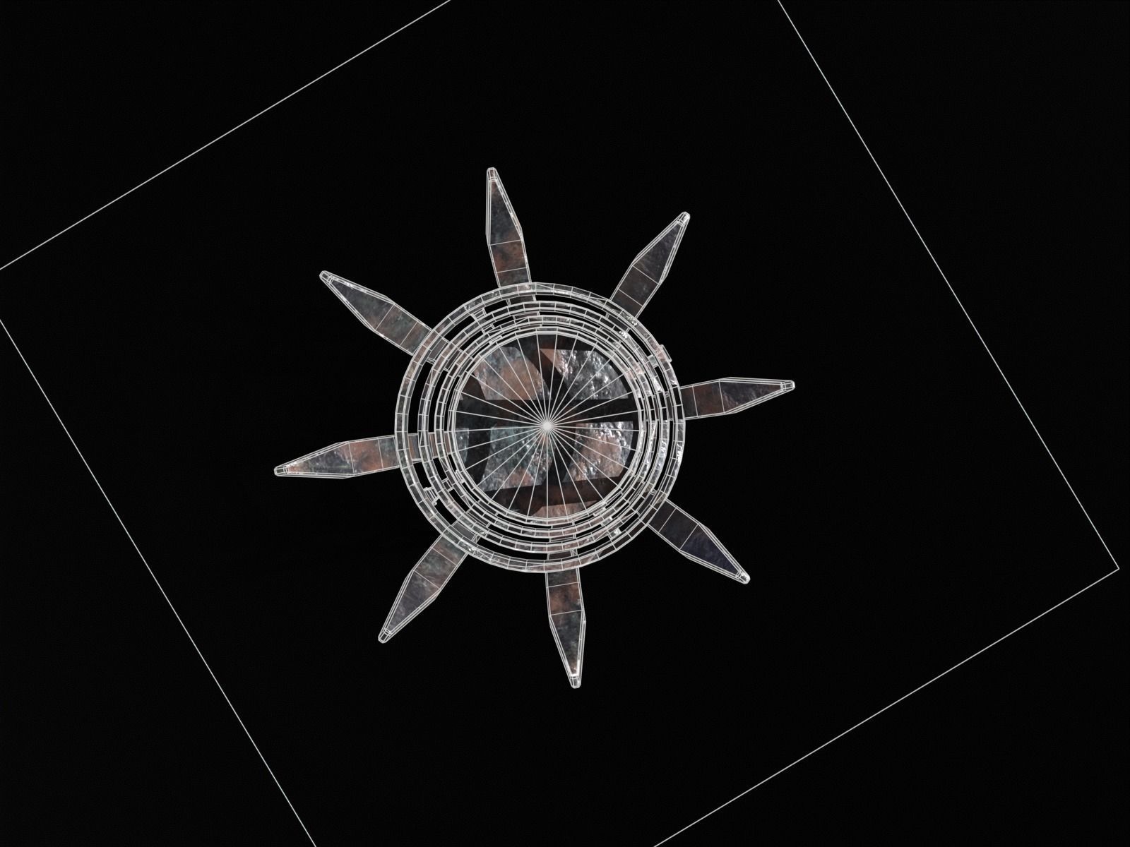 Old Metal Medieval Spiked Fire Pit  Low-poly 3D model_23