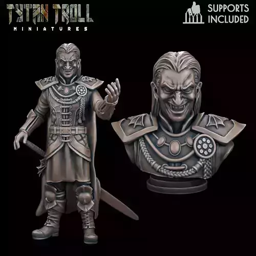 Curse of Strahd - Strahd Mini Bust Combo - Pre-Supported 