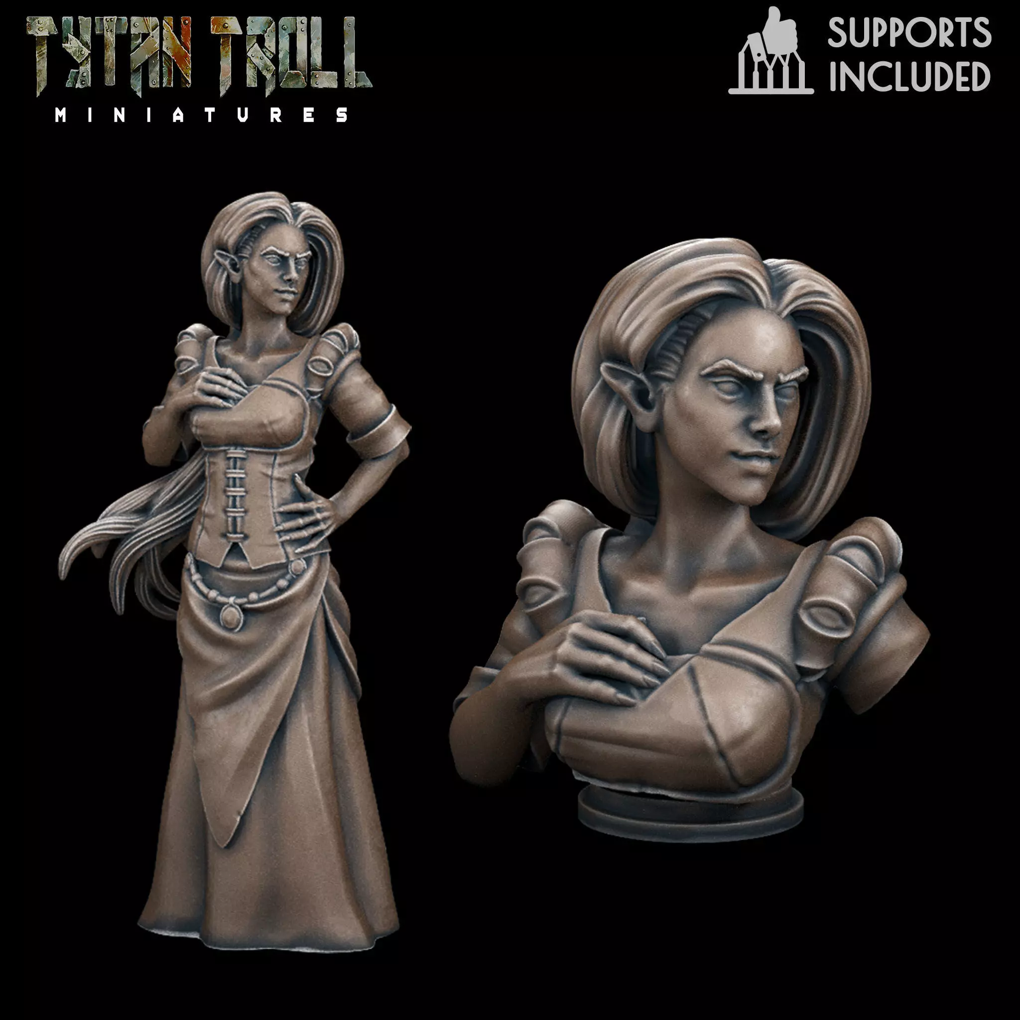 Curse of Strahd - Patrina Mini Bust Combo -Pre-Supported 3D print model_0