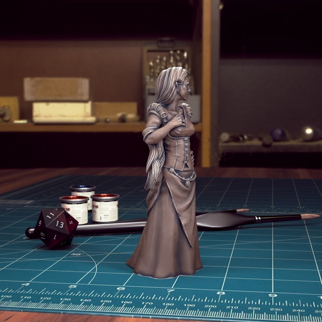 Curse of Strahd - Patrina Mini Bust Combo -Pre-Supported 3D print model_5